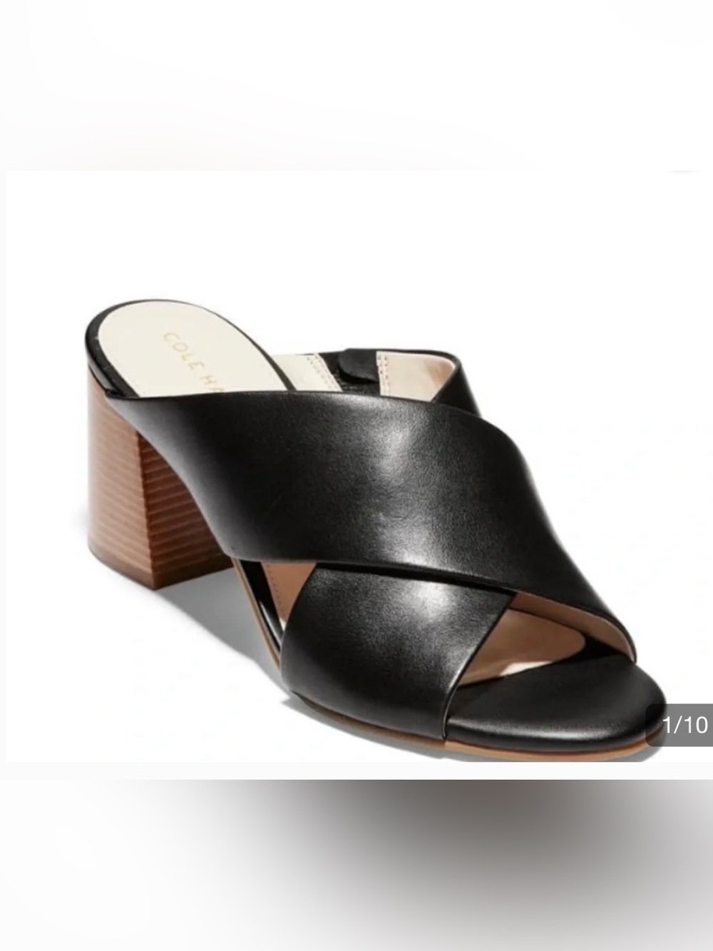 Cole Haan Dakota Criss Cross Mule Sandals black 8.5